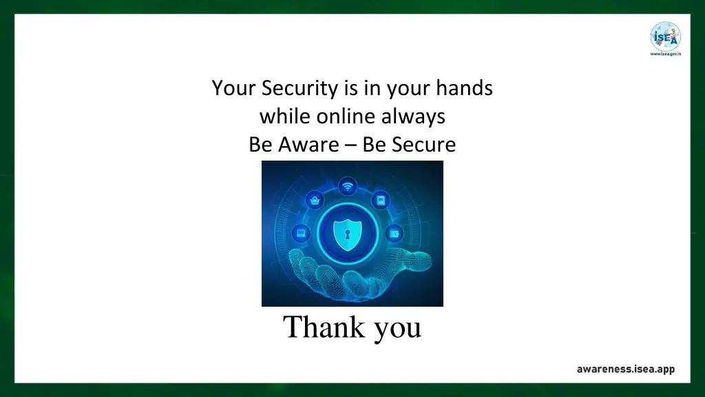 your security is in your hands while online