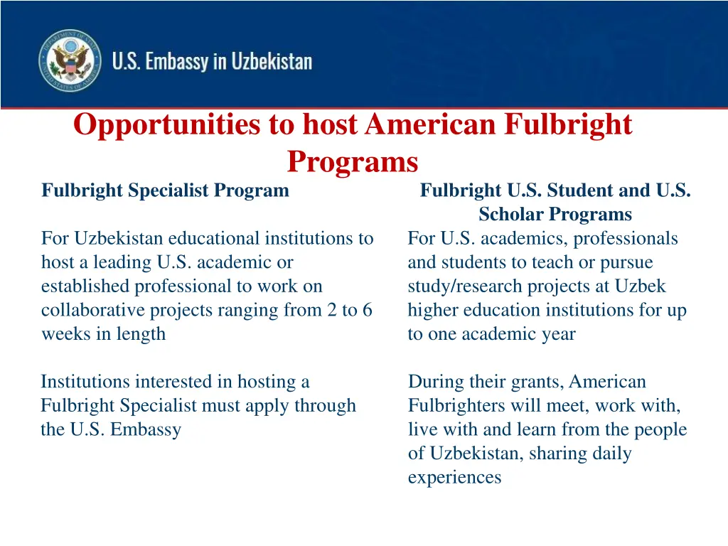 opportunities to host american fulbright programs