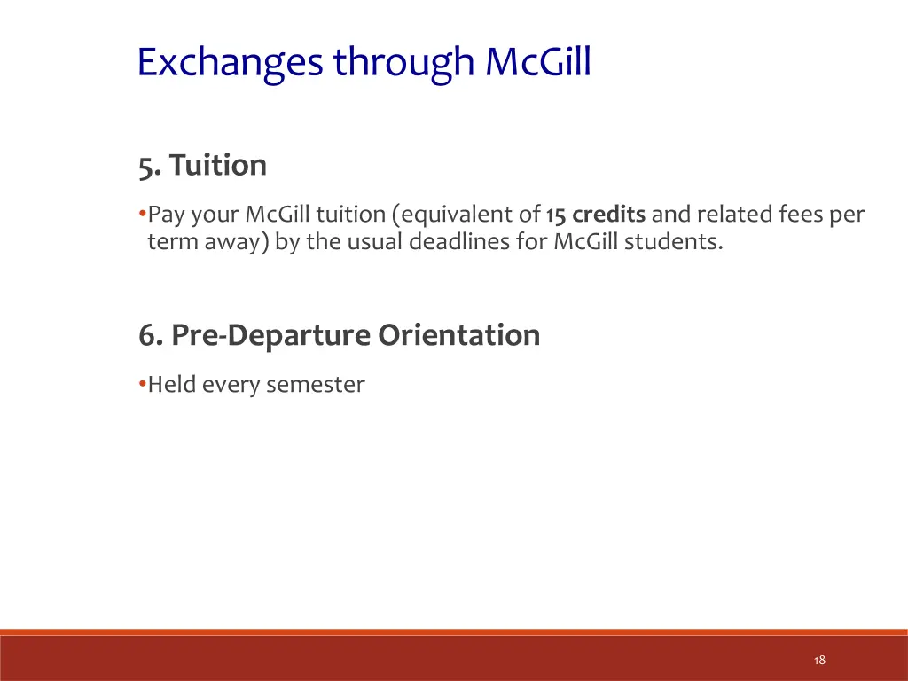 exchanges through mcgill 5