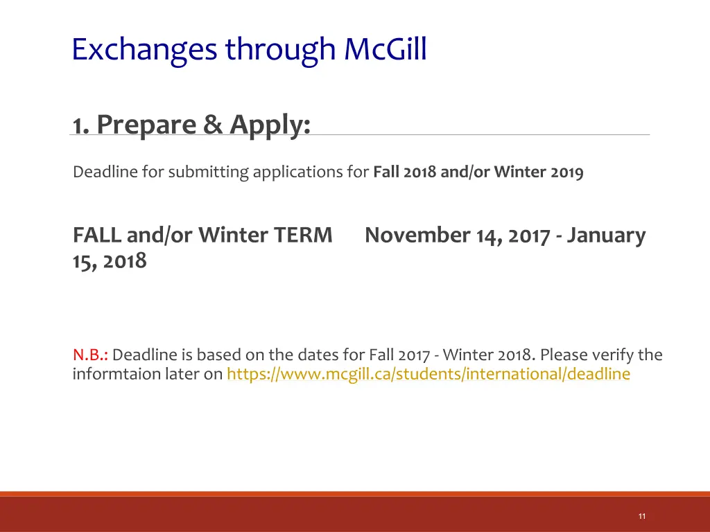 exchanges through mcgill