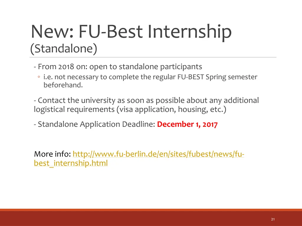 new fu best internship standalone