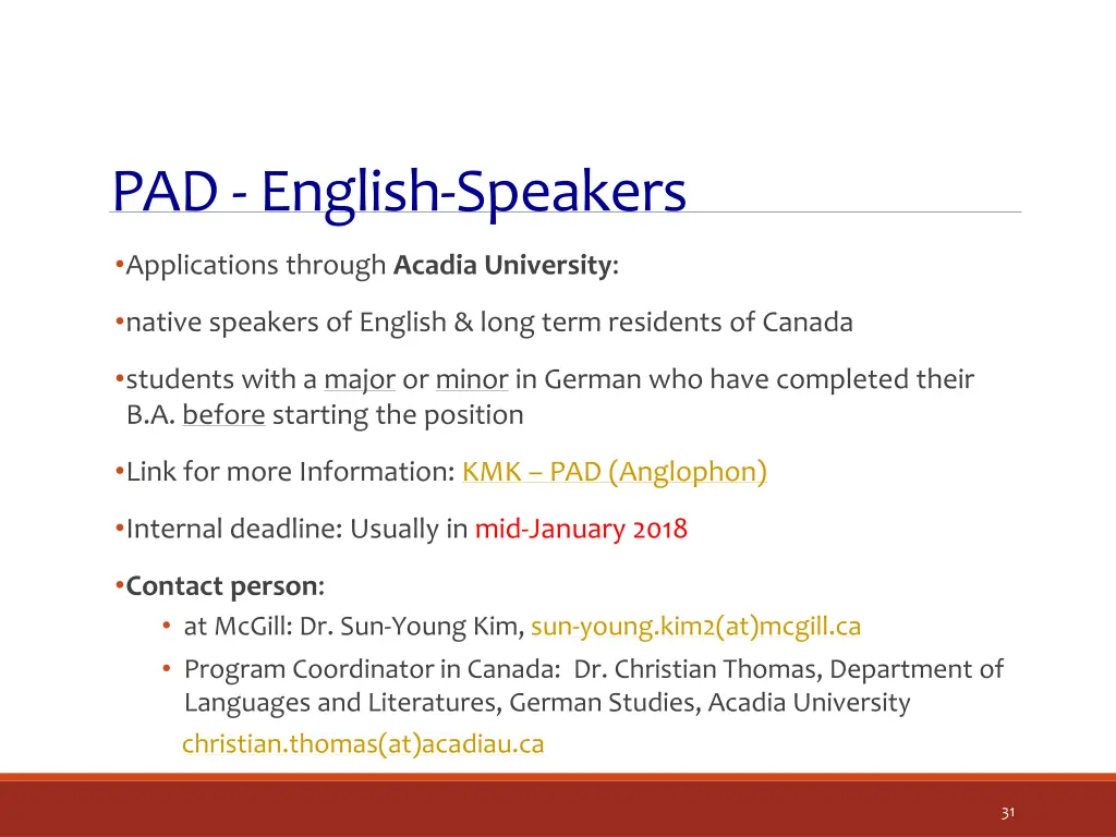 pad english speakers
