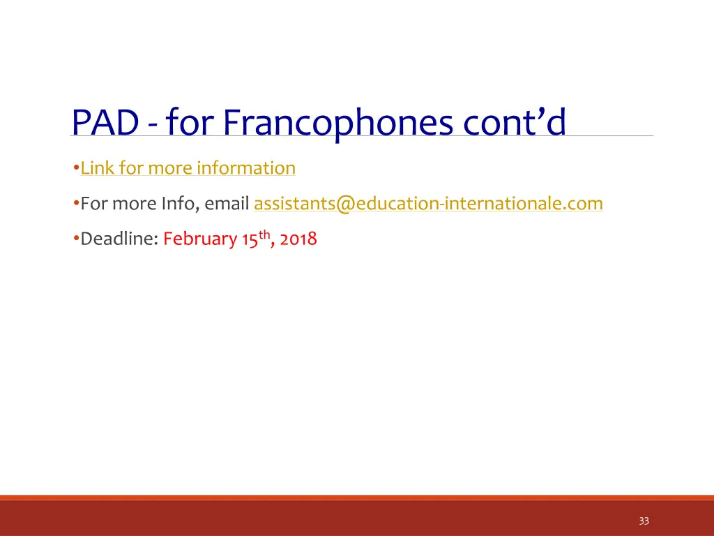 pad for francophones cont d