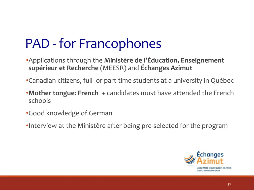 pad for francophones