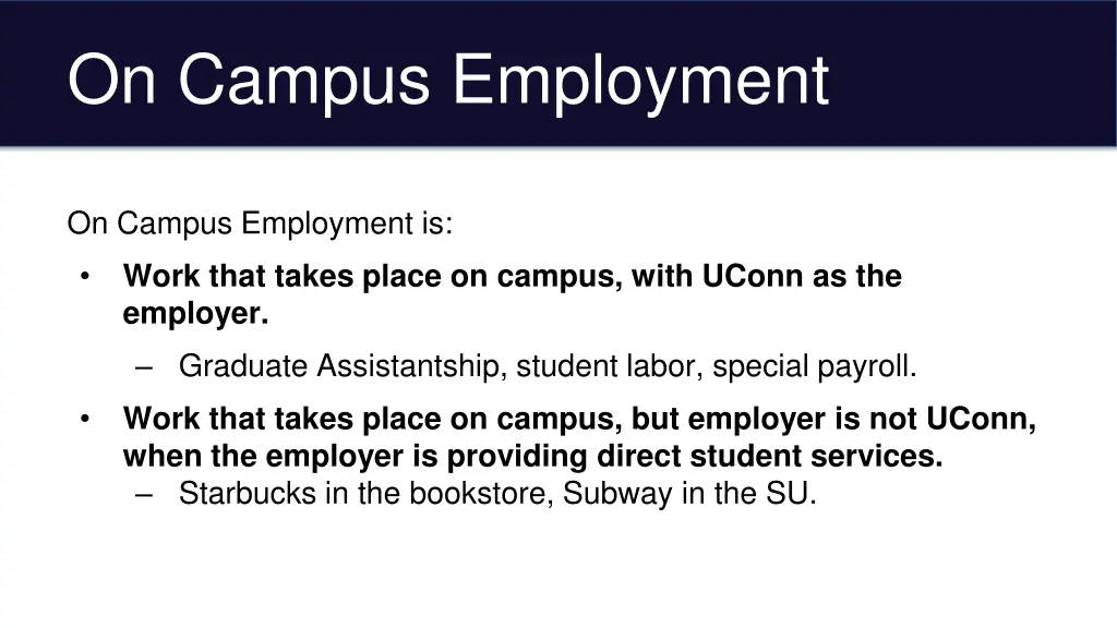on campus employment
