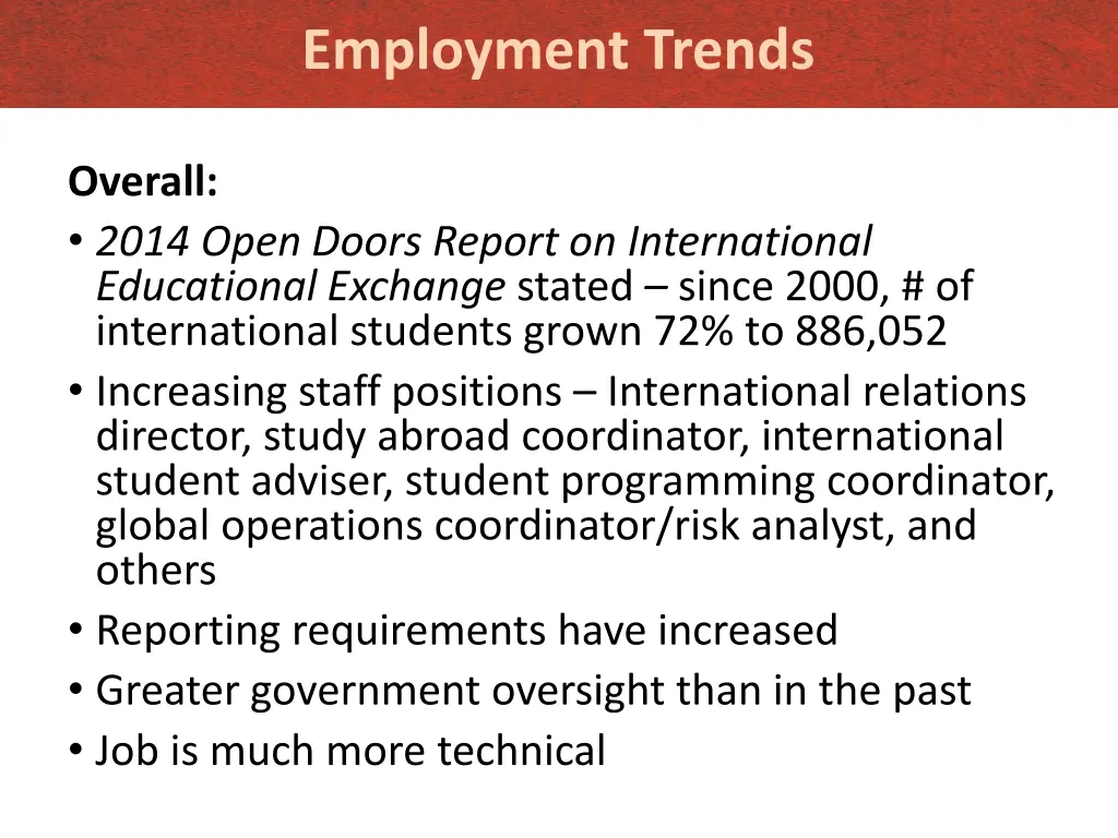 employment trends