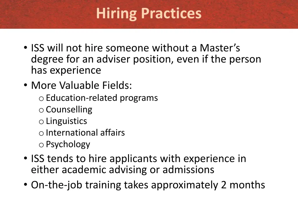 hiring practices