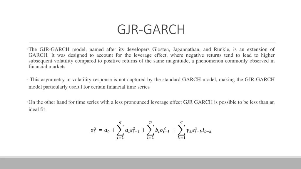 gjr garch