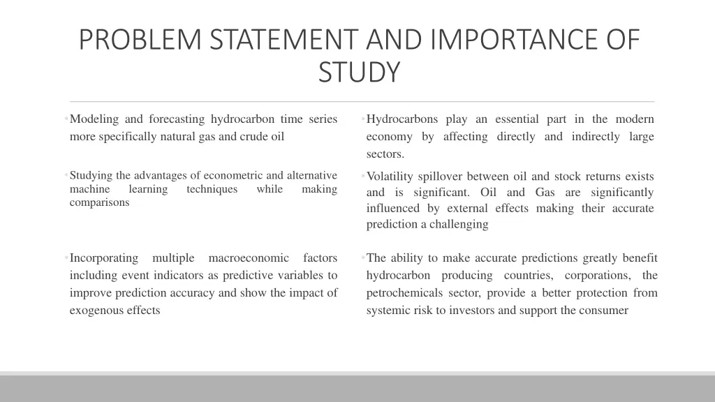 problem statement and importance of study