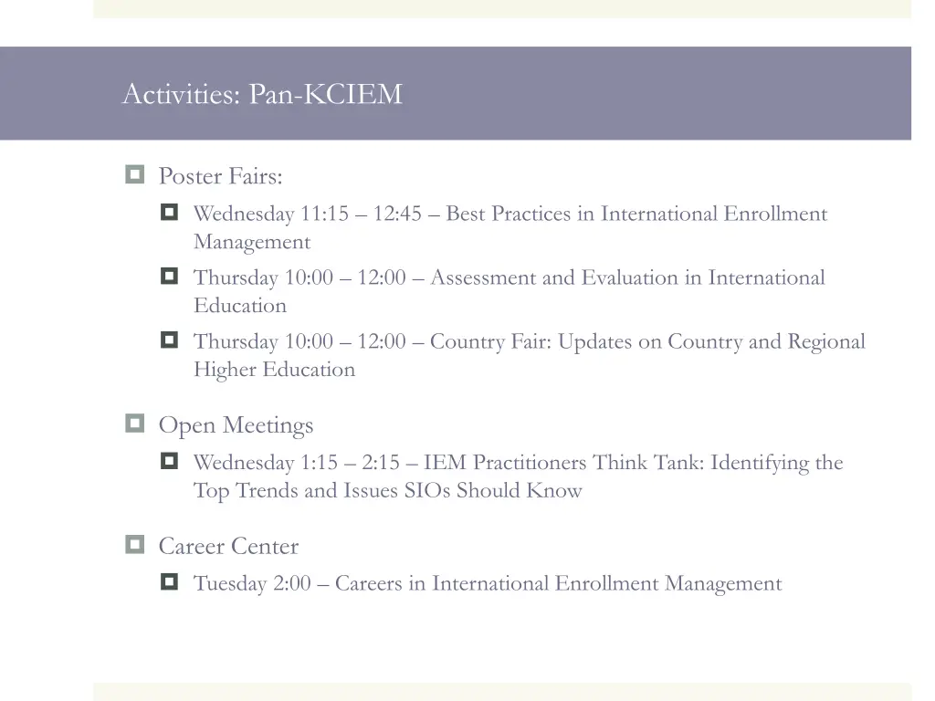 activities pan kciem