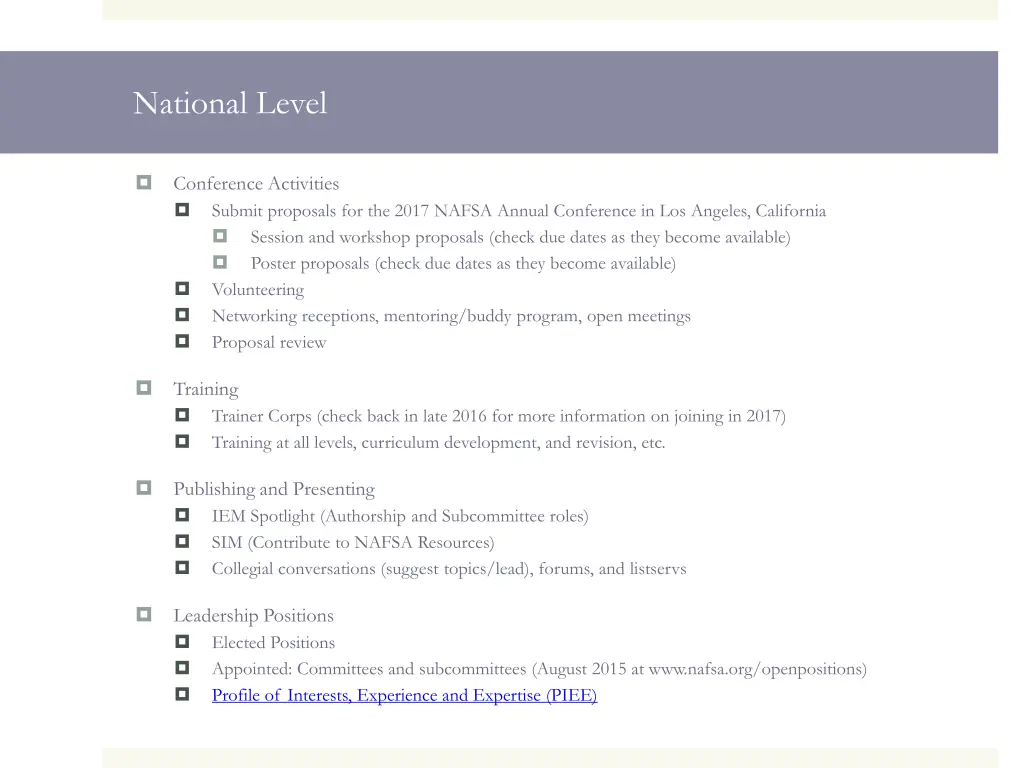 national level