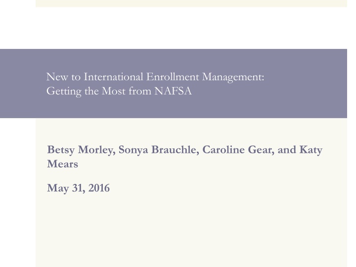 new to international enrollment management