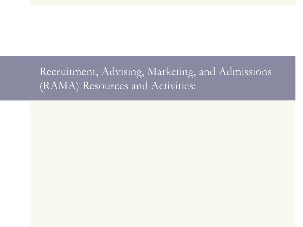 recruitment advising marketing and admissions