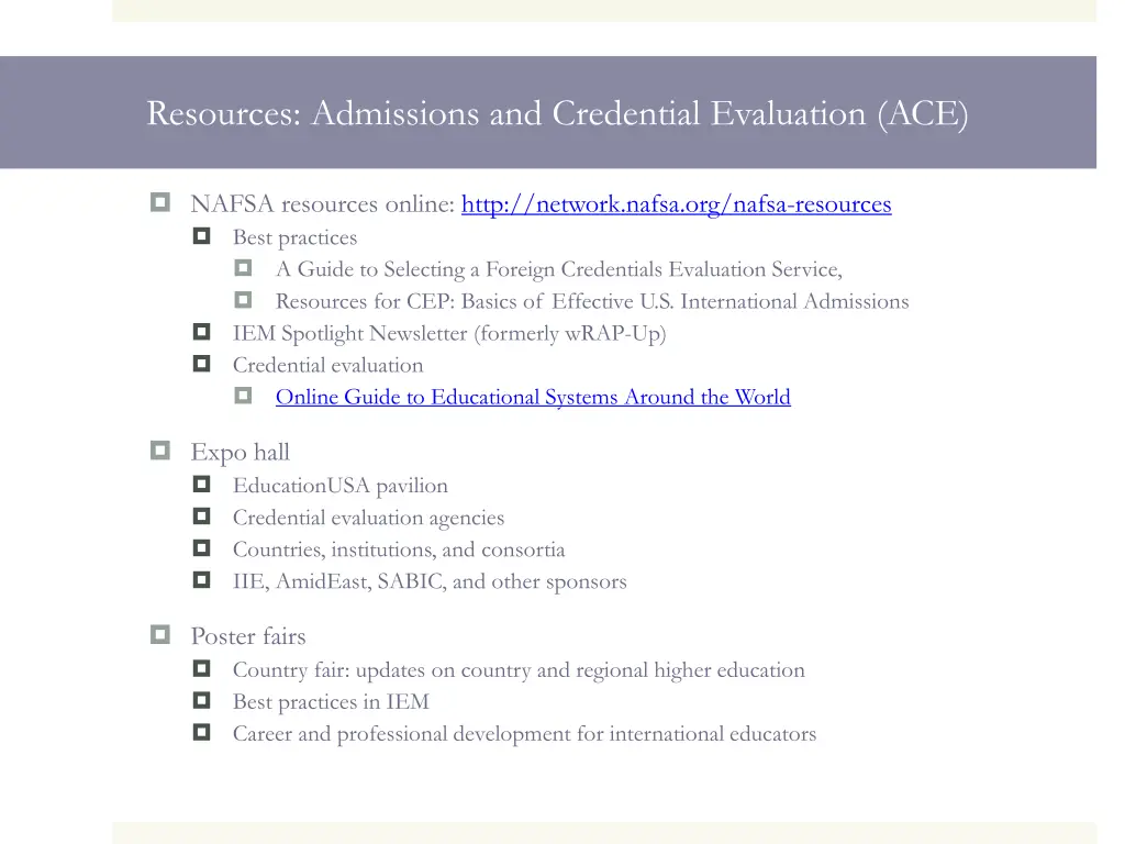 resources admissions and credential evaluation ace