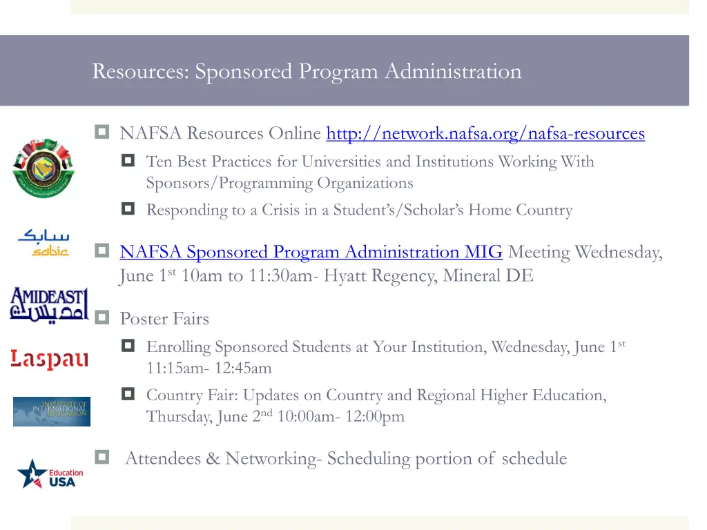 resources sponsored program administration