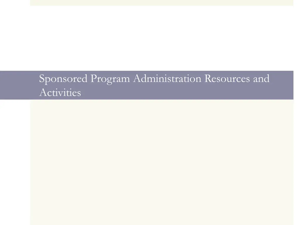 sponsored program administration resources