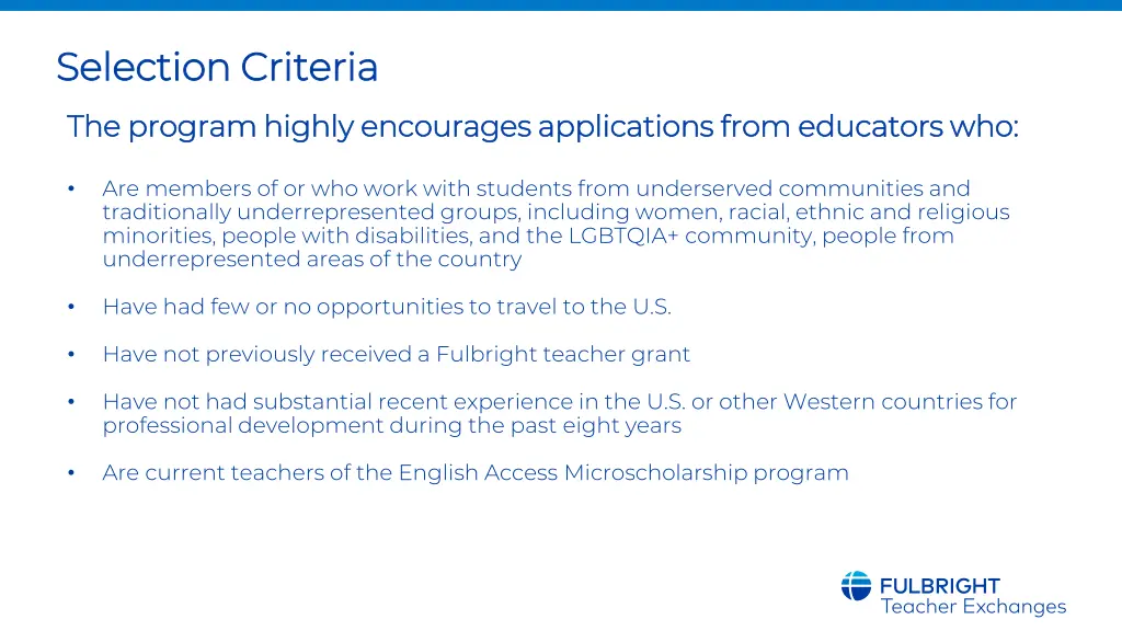 selection criteria selection criteria 1