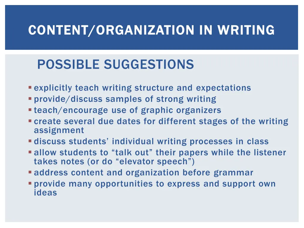 content organization in writing content 1