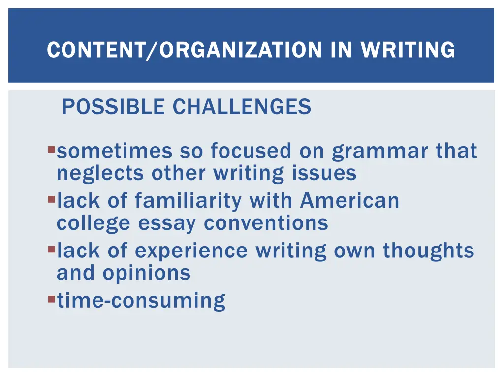 content organization in writing content