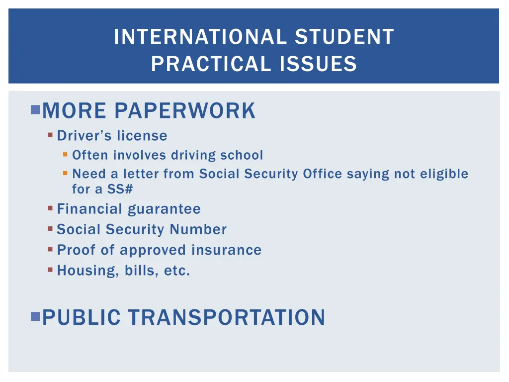 international student practical issues 1