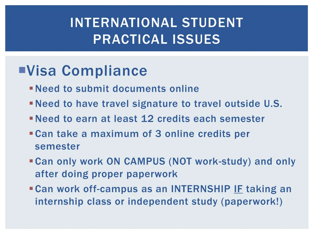 international student practical issues