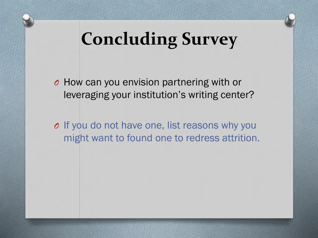 concluding survey