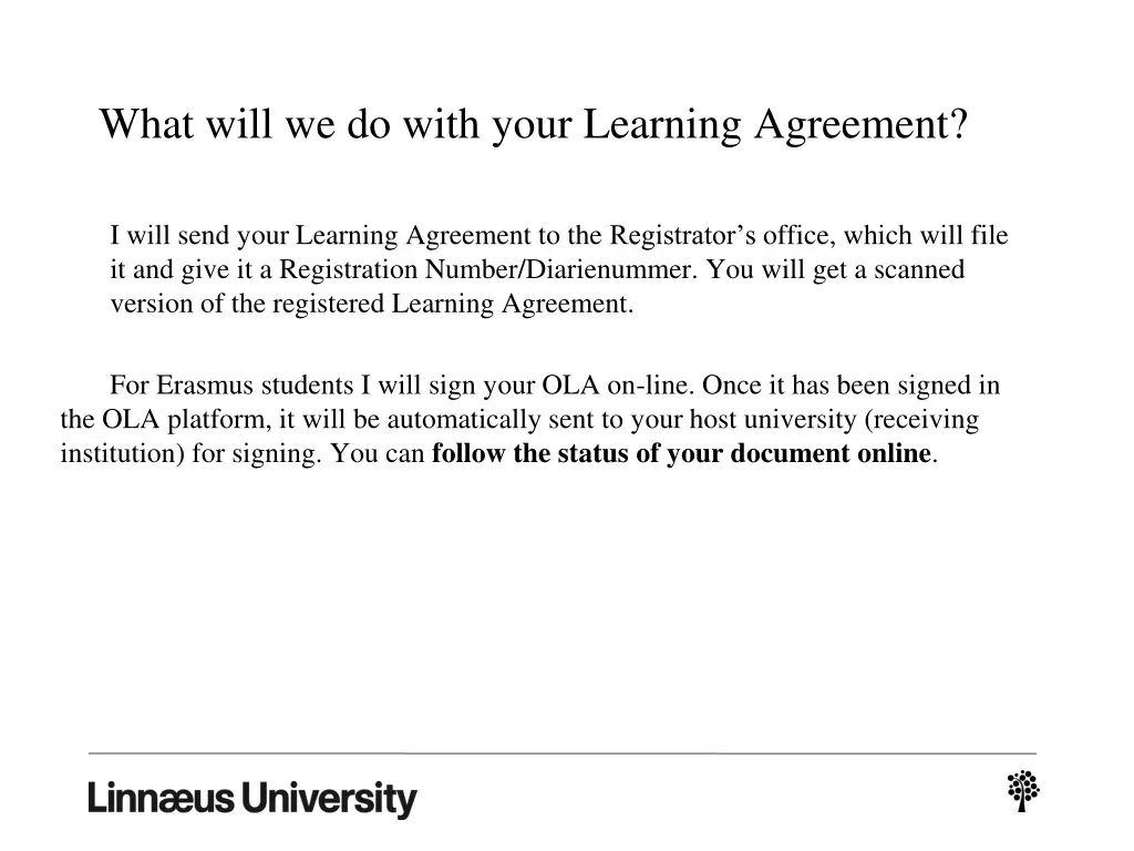 what will we do with your learning agreement