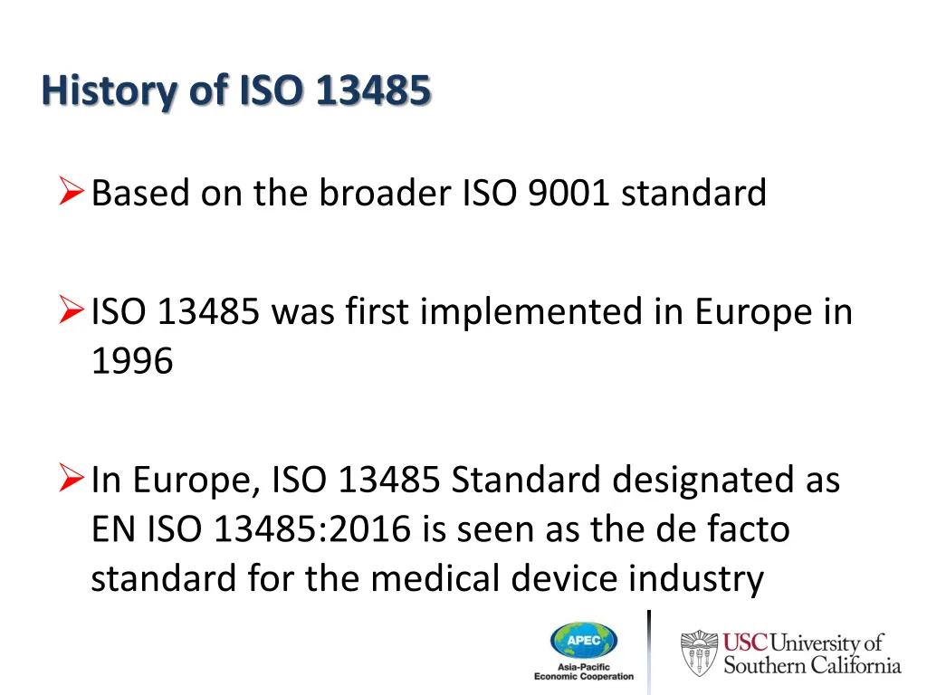 history of iso 13485