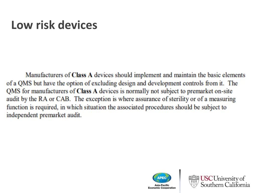 low risk devices
