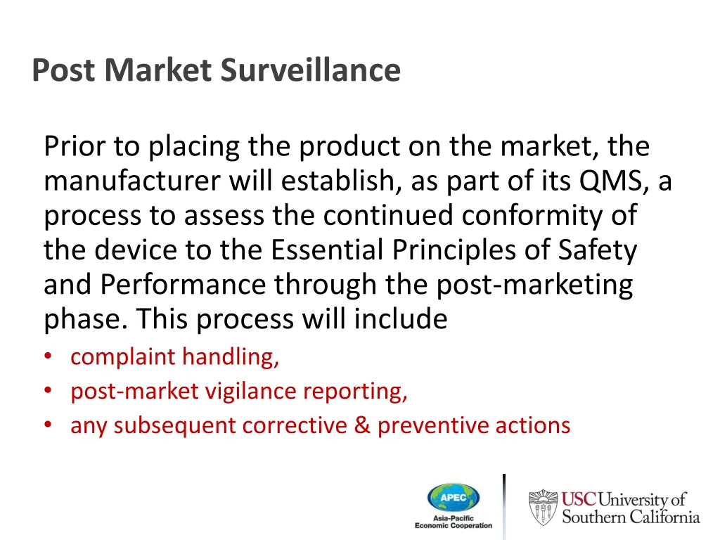 post market surveillance