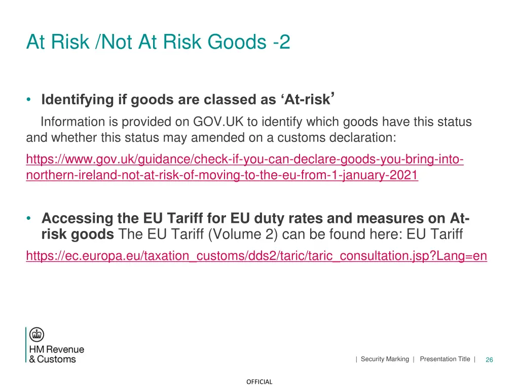 at risk not at risk goods 2