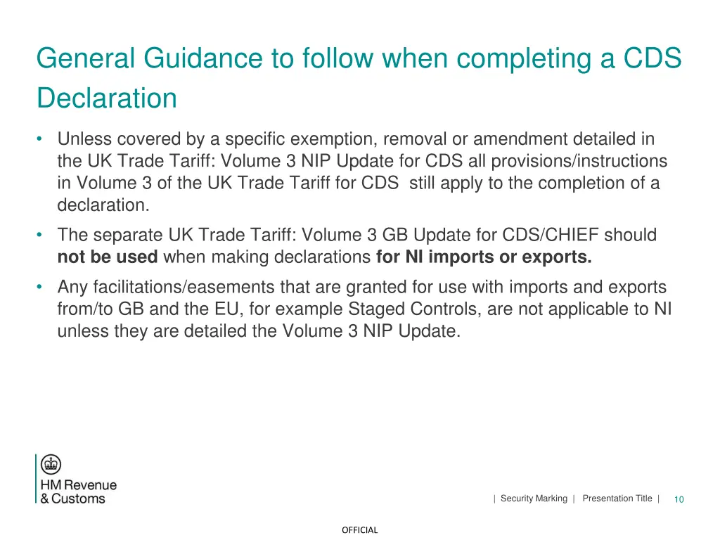 general guidance to follow when completing