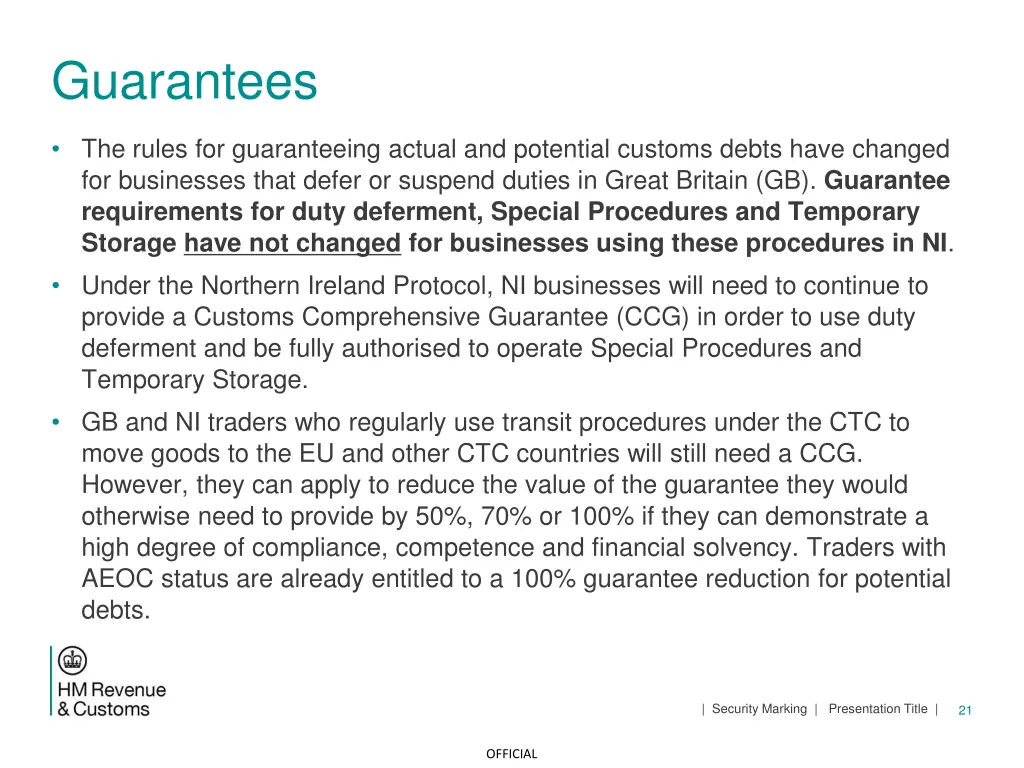 guarantees