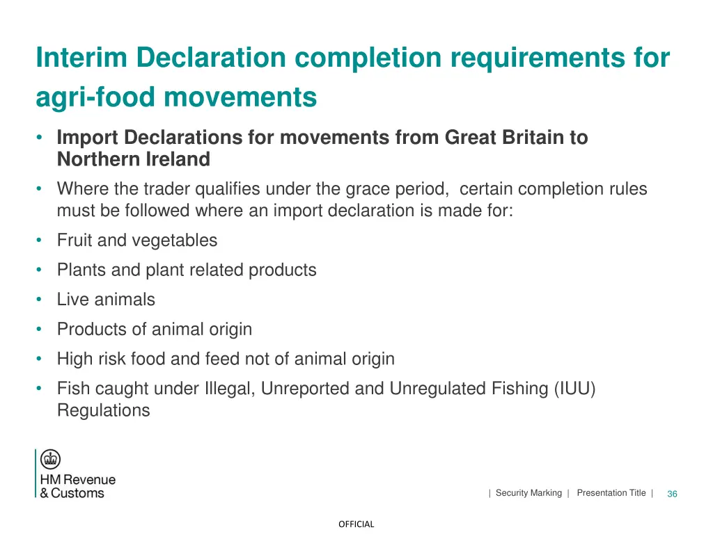 interim declaration completion requirements