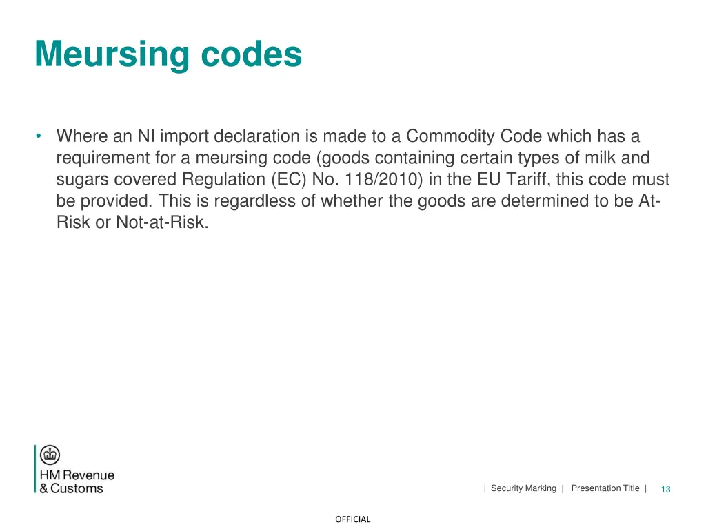 meursing codes