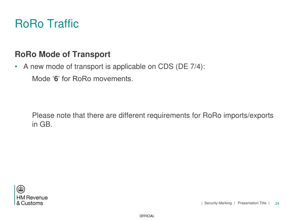 roro traffic