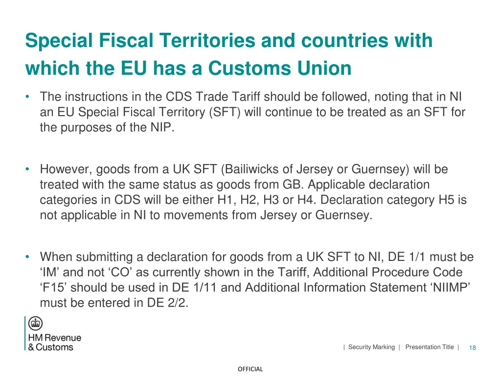special fiscal territories and countries with