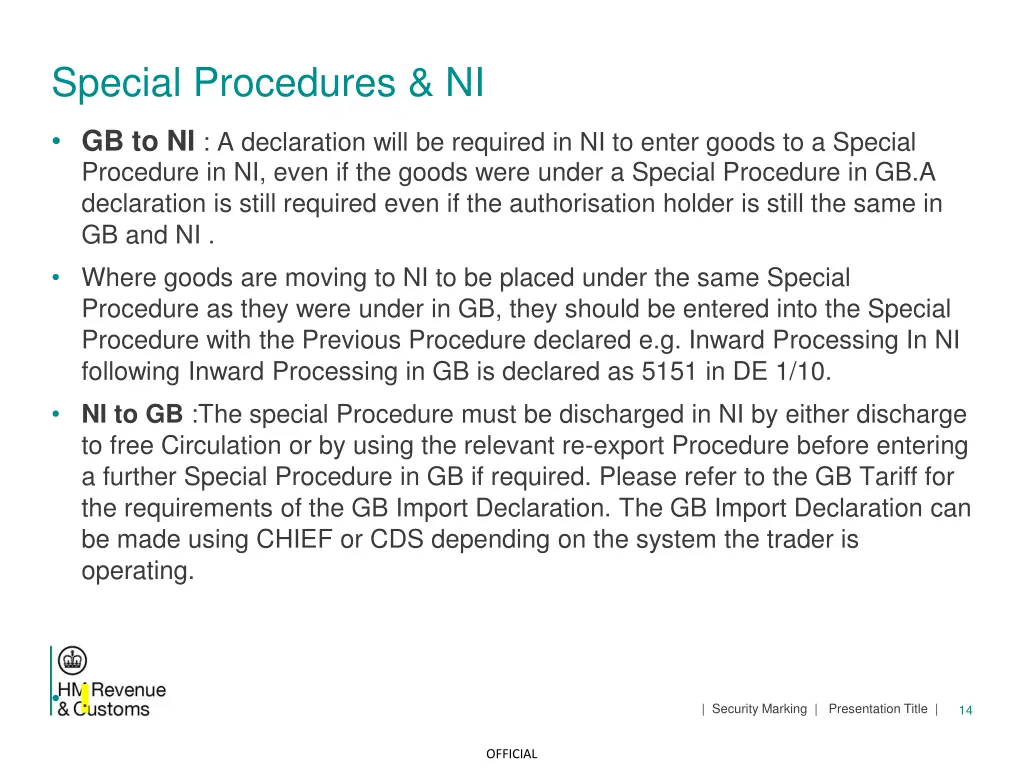 special procedures ni