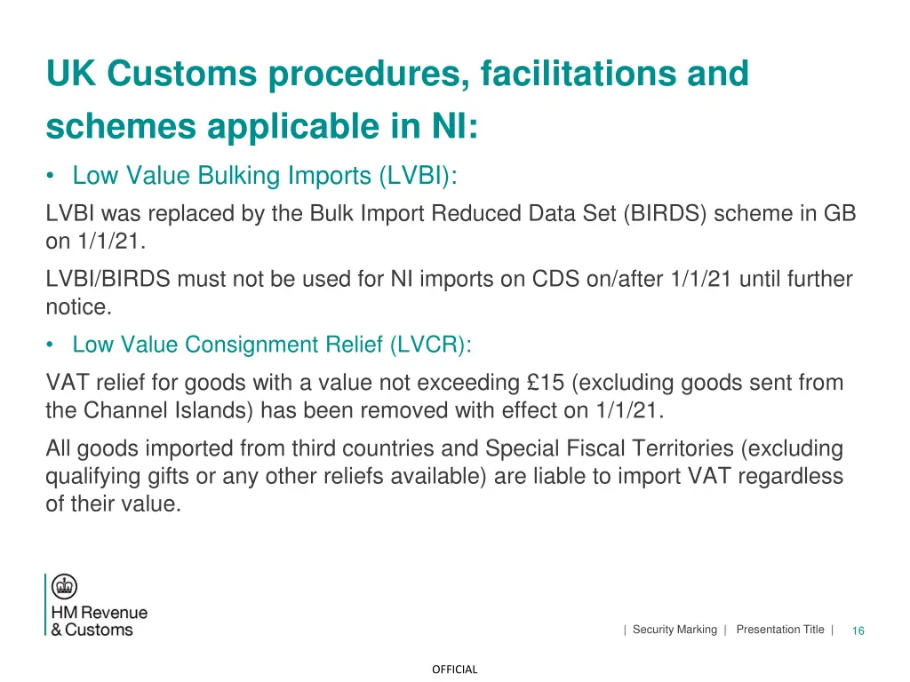 uk customs procedures facilitations and schemes