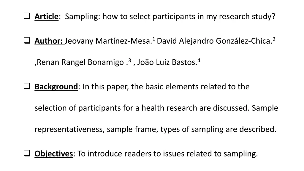 article sampling how to select participants