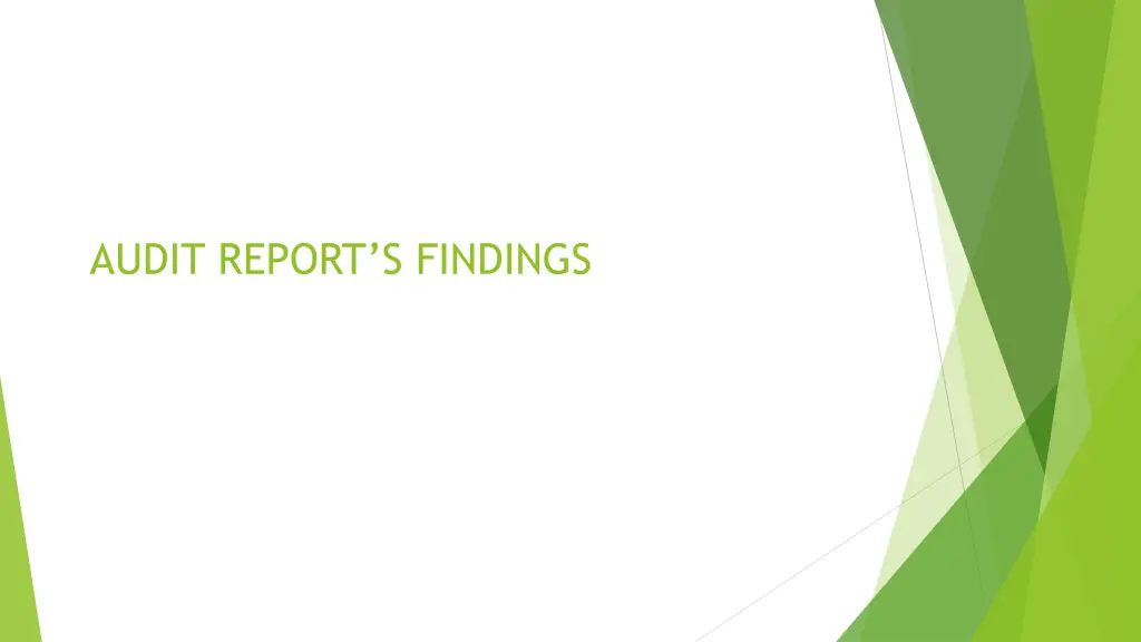 audit report s findings