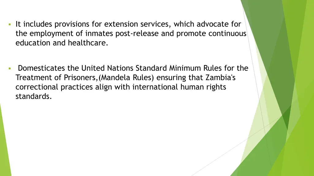 it includes provisions for extension services