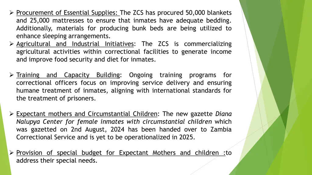 procurement of essential supplies