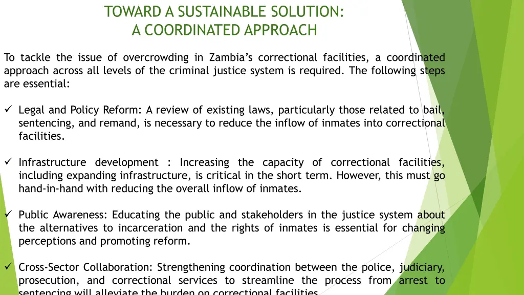 toward a sustainable solution a coordinated