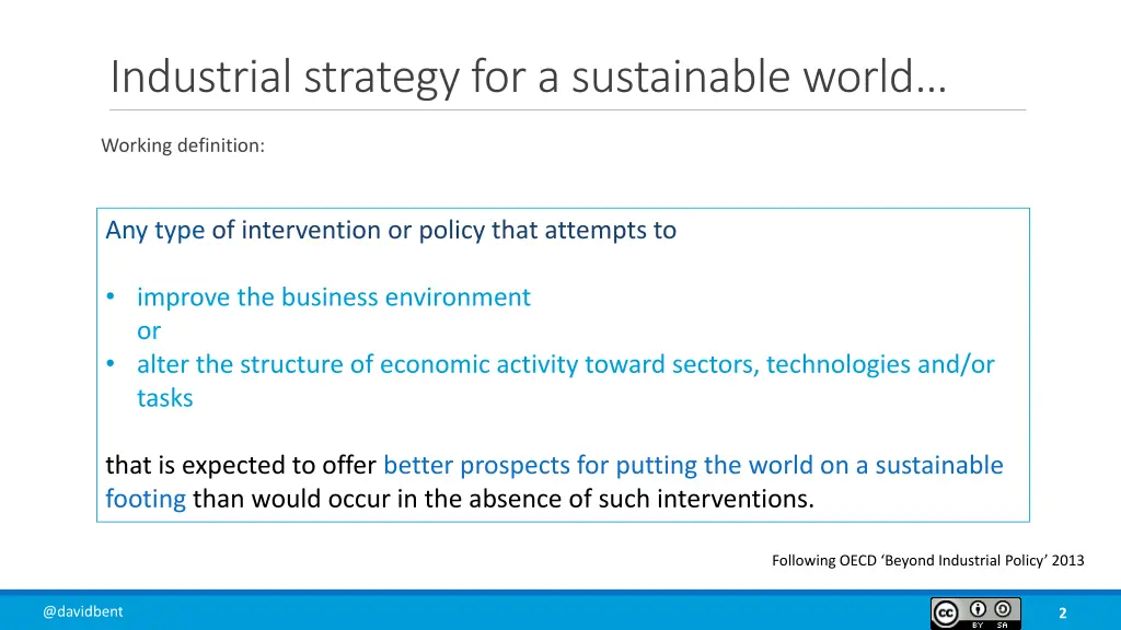 industrial strategy for a sustainable world