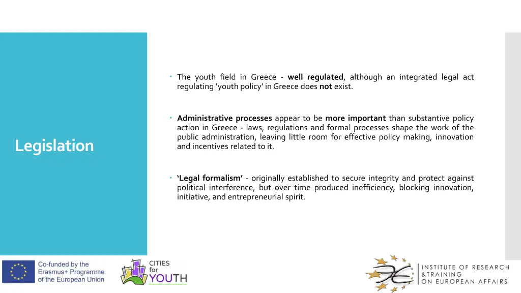 the youth field in greece well regulated although