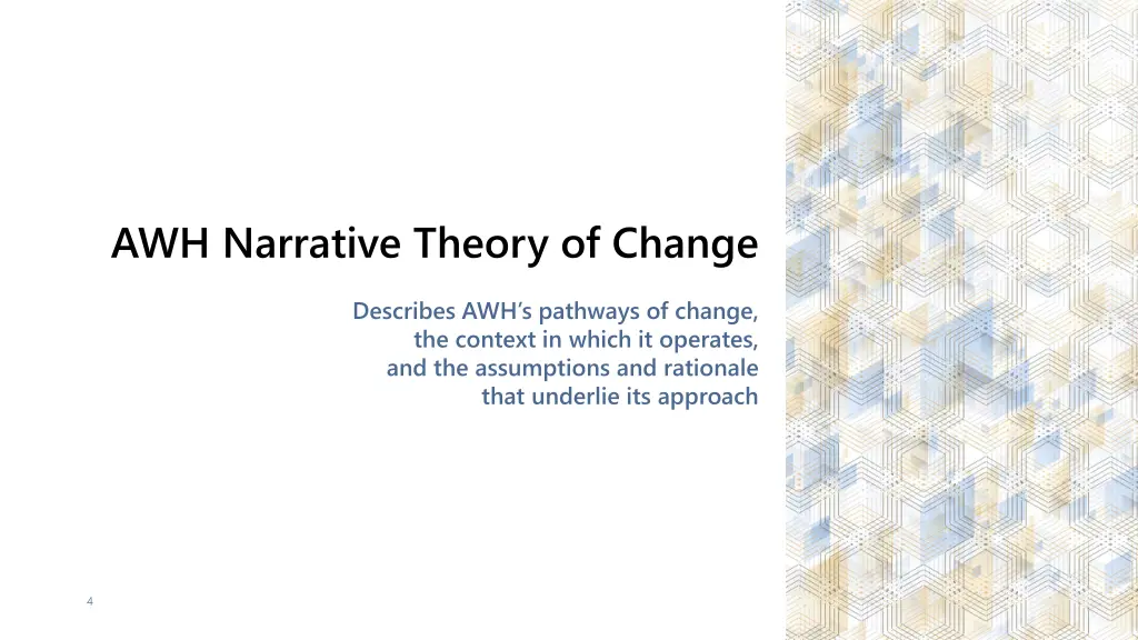 awh narrative theory of change
