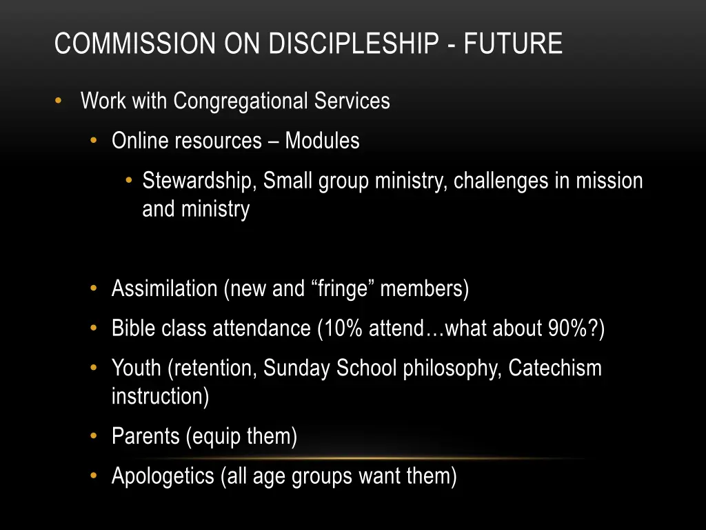 commission on discipleship future