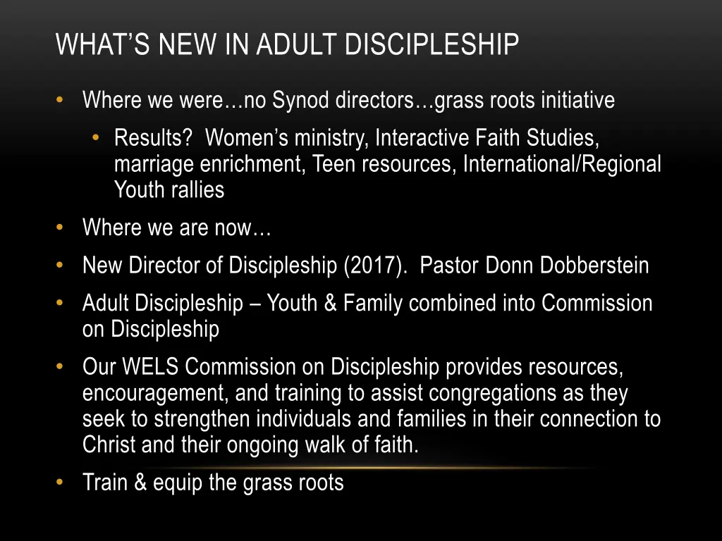 what s new in adult discipleship