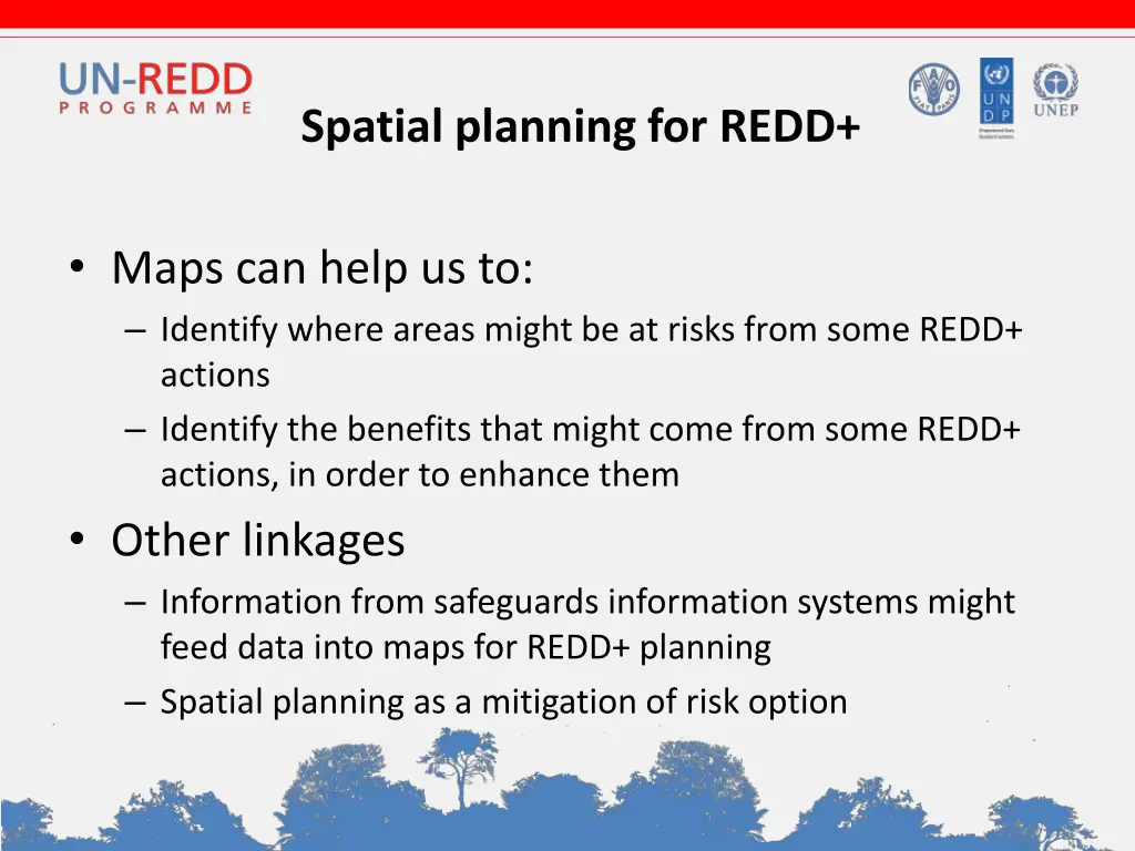 spatial planning for redd
